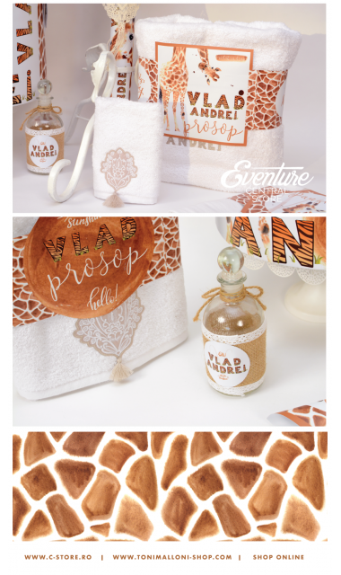 Trusou de botez cu broderie personalizata pentru baieti, Girafa  5